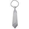 Kids Satin Solid Plain Colour Elasticated Tie (Light Grey)