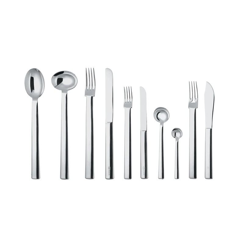 Alessi 18/10 Edelstahl Spiegel poliert "Rundes Modell" Mokka Kaffeelöffel, Set