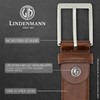 LINDENMANN Men's Leather Belt, Cowhide Belt, XL Cambered, Mogano, Size: