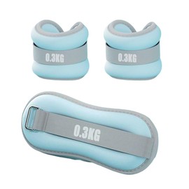 2PCS Wrist and Ankle Weights Sandbags, Ankle Weights Set Leg Weights for Teenager Men Women, Hand Arm Wrist Weights with Adjustable Strap for Walking, Jogging, Gymnastics, Aerobics(blue, 0.3kgX2)