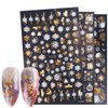 RRQG Christmas Nail Stickers Gold White DIY DIY Nail Decals