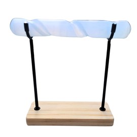 Selenite Bracelet Holder Stand, 100% Genuine Selenite Charging Healing Crystal Bracelet Display Stand, Hand-Carved Spiral Selenite Crystal for Charging and Cleansing (Large Gold - Rectangle)