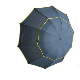 Lam-lord Golf Umbrella Windproof and Rainproof, Diameter 130cm Folding Large Umbrella with Double Canopy for 2 to 3 Persons Anti UV Sunshade & Rain Umbrella(Blue)
