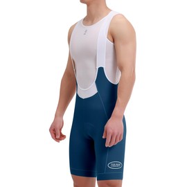 INBIKE Cycling Bib Shorts Men's Short Padded Summer with Pocket Breathable Reflective Cycling Shorts with Straps for Road Bike MTB Cycling, blue, L