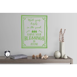 24"x18" Write Your Hurts in The Sand Carve Your Blessings in Stone Frame Embellishment Christian Family Wall Decal Sticker Art Mural Home Decor