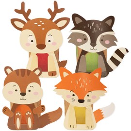 Papierdrachen 8 Lanterns for Crafts for Children - Reindeer, Raccoon, Fox, Squirrel - Tea Light Holder - Craft Set Autumn Set 1