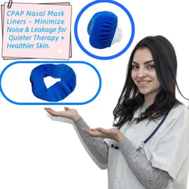 sosoftwell 4 Pack N20 Nasal CPAP Mask Liners Compatible N20 Nasal Mask Cushions Silky Comfort Reducing Facial Redness and Pressure Marks for Enhanced Comfort (Blue, Medium)
