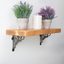 EDUWURXS Industrial Cast Iron Shelf Brackets 6x6” | Heavy Duty Wall Brackets for Shelves (Pack of 2) | Rustic Shelf Supports for Kitchen, Living Room & More (Kings Cross)