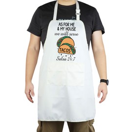 CENWA As For Me And My House We Will Serve Tacos Apron Funny Tacos Kitchen Decor (serve tacos apron CA)