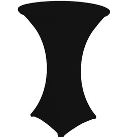 black or white Spandex stretch Cover for Poseur Table with a 4 legs base Ø 80 cm / 100-120cm high (black)