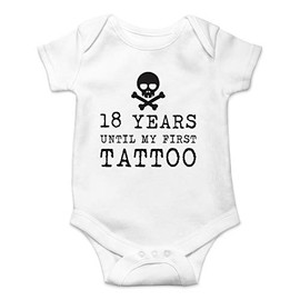 36 Years Until My First Tattoo - Funny Baby Essentials Bodysuit - Newborn Baby Boy Clothes (Newborn, White)