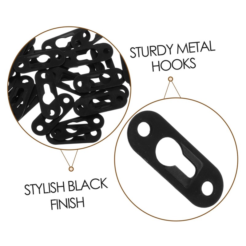 TEHAUX 30pcs Metal Keyhole Hangers Picture Hanging Plates Wall Brackets