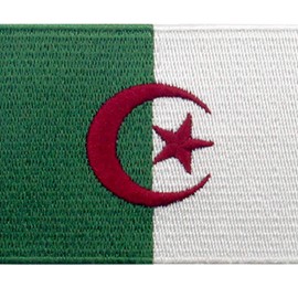 Algeria Flag Patch Embroidered Applique Iron On Sew On Algerian National Emblem
