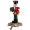 Northlight Glittered Nutcracker Soldier with Gift Christmas Stocking Holder -