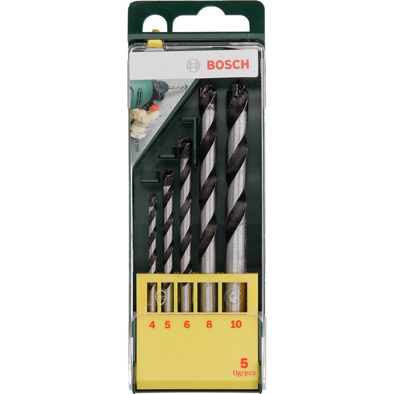 Bosch 2607019444 4/5/6/8/10 mm Concrete Drill Bit Set (5-Piece)