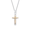 Old English Jewellers Sterling Silver & Yellow Gold Cross Pendant/Necklace