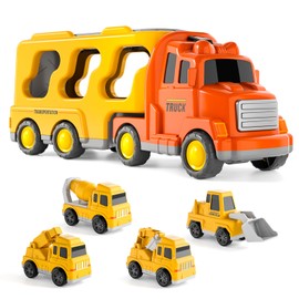 Toddler Toys Trucks for Boys 4-6, 5 in 1 Police Cars Toys for 3+ 4 5 6 7 8 Year Old Boys Girls, Kids Toys Christmas Birthday Gifts with Light Sound