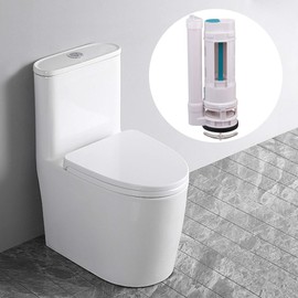 Mxfans ABS Toilet Cistern Dual Flush Push Button Valve 9.84inch Height White 2.3L/S