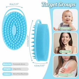Limpiador Corporal Silicona Suave Cepillo Baño Champú Uso Doble Cara Ducha Lufa Higiénica Exfoliación Buena Formación