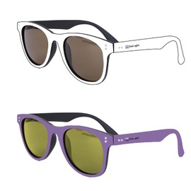 GoLight Sunglasses 2 pack Polarized Sunglasses for Mens and Womens, Matt Finish Color Retro Sun Glasses Driving Fishing UV Protection, White/Purple