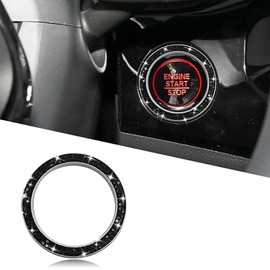 Tecledsn Car Bling Crystal Rhinestone Engine Start Decoration Ring, Sparkling Push Start Button Sticker, Key Ignition & Knob Ring Decoration, Bling Car Interior Accessories for Women (Black)