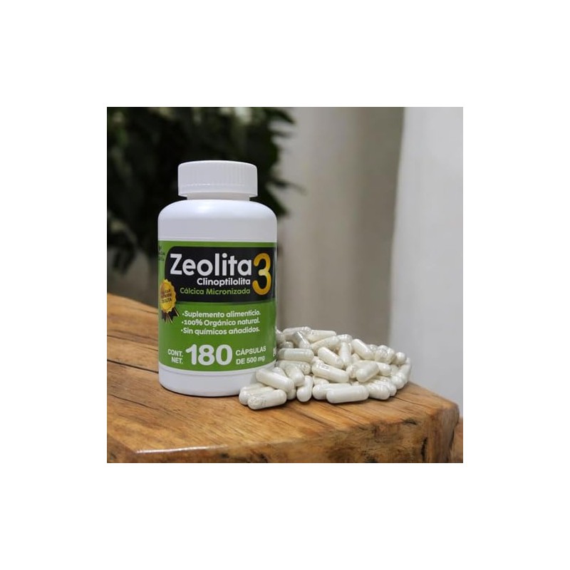 Zeolita Clinoptilolita Orgánica Micronizada Premium 180 Cápsulas Veganas