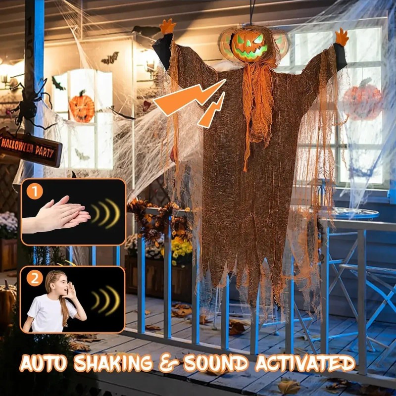 Fantasmas Colgante Luz Sonido Halloween Decoracion Exterior