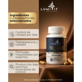 Magnesio Lumivit Fullmag Complex 5 Magnesios: Citrato + Gluconato + Glicinato + Malato De Magnesio : Con Vitamina D3 I Vitaminas Mujer Y Hombre - 90 Capsulas