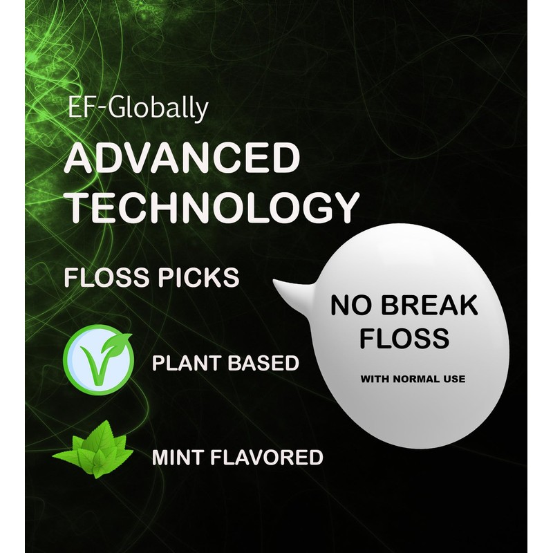 EF-Globally - Dental Floss Picks - (100 Count) - Plant