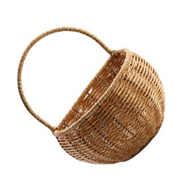 Levemolo 1pc Woven Kitchen Hanging Basket for Garlic Sundries Storage Rustic Versatile Container for Home Office Weddings and Events Stylish Decor Addition