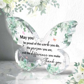 Regalos de agradecimiento para mujeres, regalos de agradecimiento de mariposa para compañeros de trabajo, profesor, mujeres, mamá, amigos, decoración de oficina verde salvia, accesorios de decoración