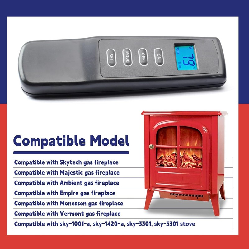 Dusledel Upgraded Fireplace Remote Control Kit Replacement for Skytech for