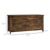 "Rustic Brown Wooden Kids & Teen Storage Bench with 2