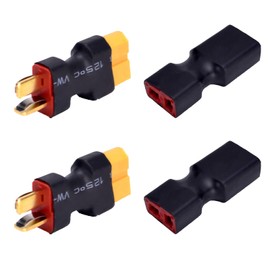 LINSYRC 2 Pairs XT60 to T-Plug Connector RC Male Female Adapter for RC Car Plane Lipo Battery ESC