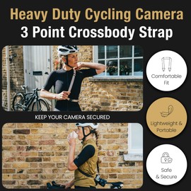 Lumiere & Co. Fidlock Magnetic Cycling 3 Point Camera Strap, Magnetic attachment for fast on and off attachment on the bike (Black)