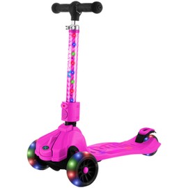Hover-1 Ziggy Folding Kick Scooter for Kids (5+ Year Old) | Features Lean-to-Turn Axle, Solid PU Tires & Slim-Design, 110 LB Max Load Capacity, Safe, Pink