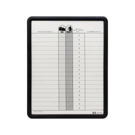 Quartet In/Out Board, 11" x 14", DuraMax Porcelain, In and Out Board, 18 Names, Classic Gray, Black Frame (750)