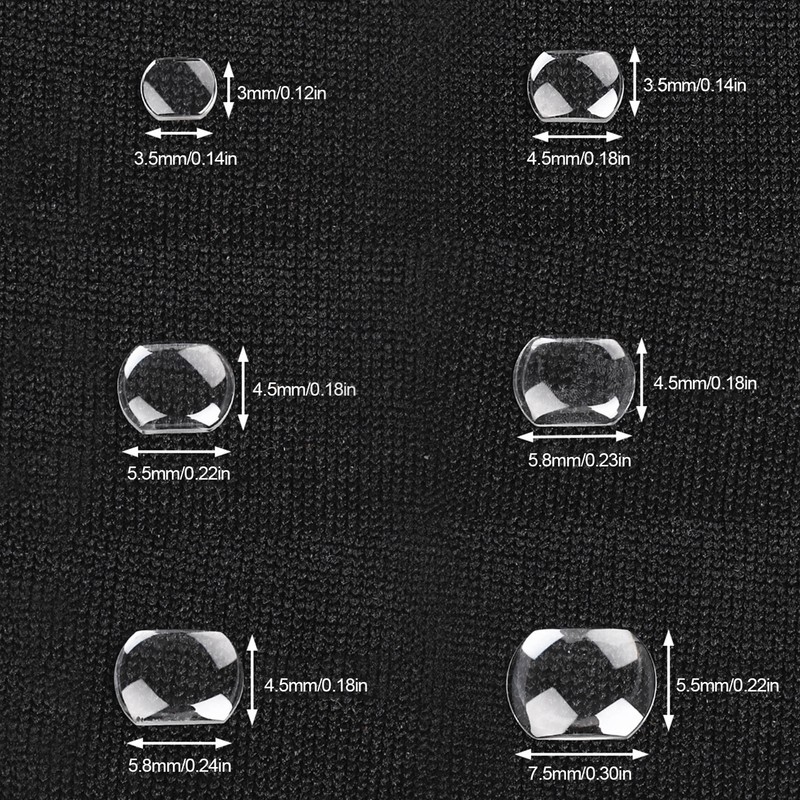 6pcs Watch Date Calendar Magnifying Glass Professional Convexity Watch Parts