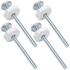 Baby Gates Pet Gates Spindle Rods 8mm(M8), Replacements Parts to The Screws for Baby Gate Dog Gate Door or Stair Gate, Wall Protector Threaded Screw Bolts Hardware Kit, White, 4 Pack