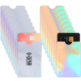 MBAIYO 20 Pack RFID Blocking Sleeves, Laser Credit Card Protectors Gray Identity Protector Waterproof Card Holder for Wallet or Purse for Wome Men