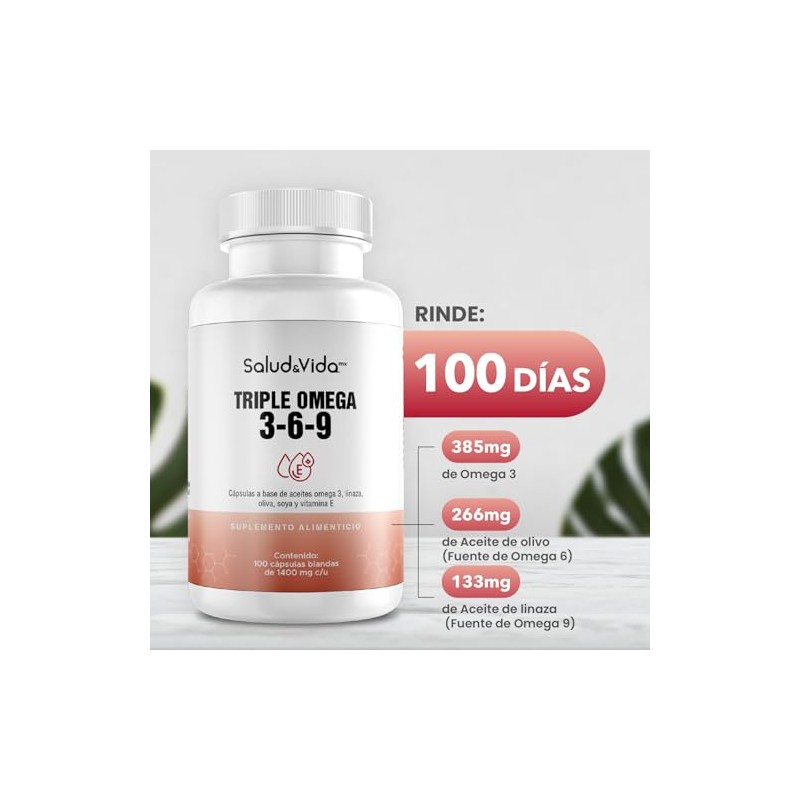 Saludvida México Triple Omega 3-6-9 1400 Mg - 100 Cápsulas