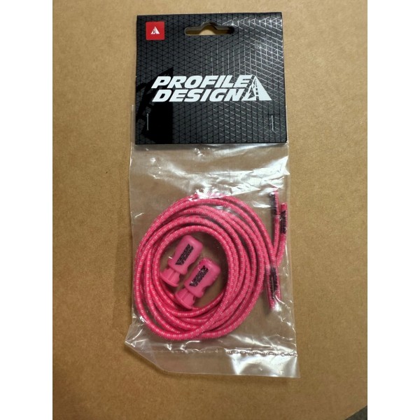 Profile Design Pink Elastic Race Laces With Lock Shoe Kit