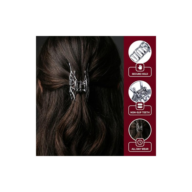 4 Piezas Pinzas Para Cabello Estilo Punk Con Strass, Diseños