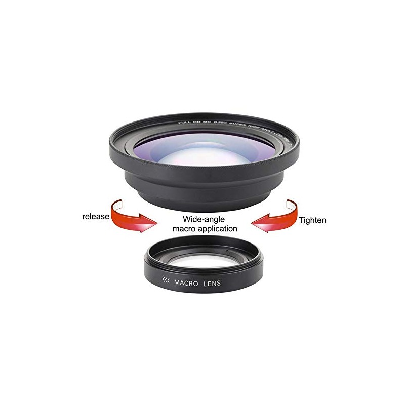 Dovhmoh Professional 37mm Macro + 72mm Wide Angle Lens for