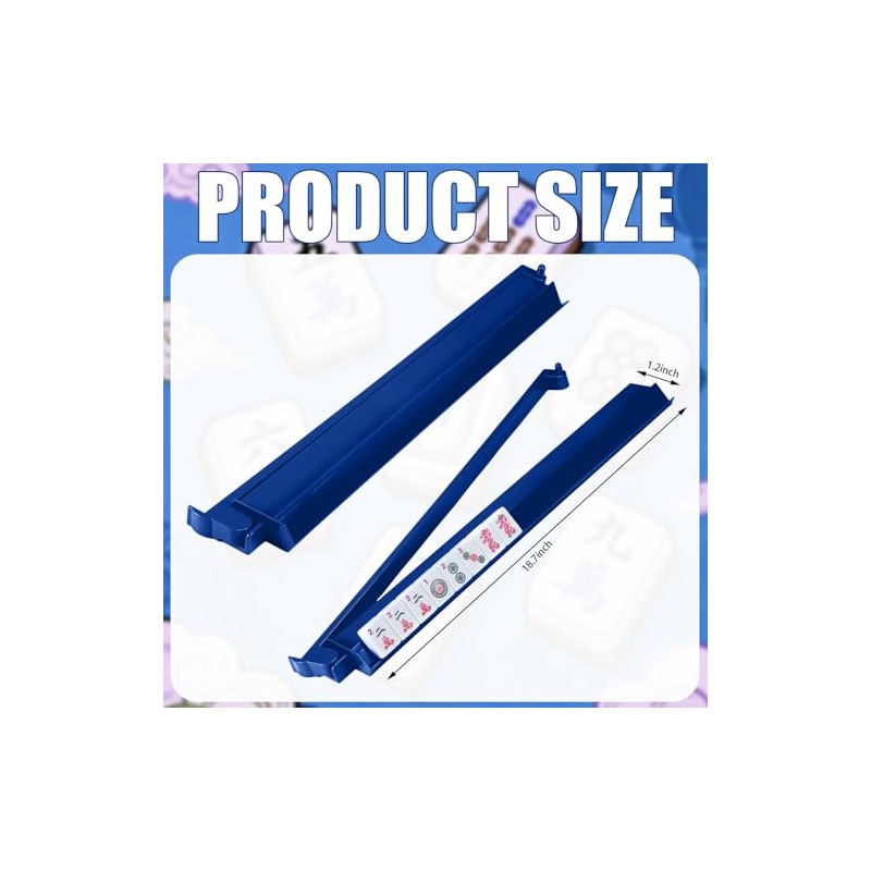 4 Pcs 18.7 Inch Dark Blue Acrylic Mahjong Tile Racks