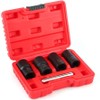5 Pieces Twist Socket Set, Lug Nut Remover Extractor Tool,Metric