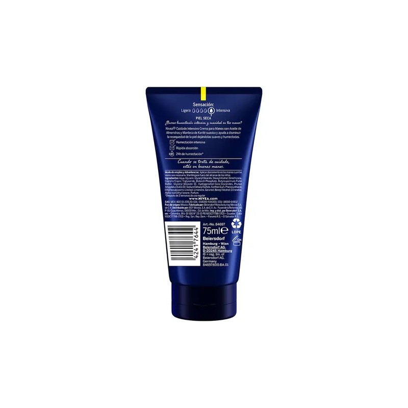 Crema Para Manos Nivea Cuidado Intensivo Humectante 75 Ml