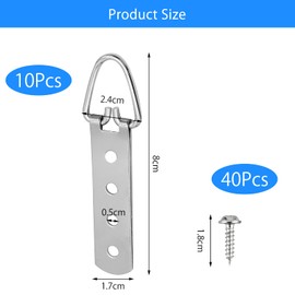 HENGBIRD 10 x D-ring hangers, picture hangers, hangers for pictures, picture hangers, picture hangers for heavy pictures, picture hangers, picture hangers, picture hangers with 40 screws