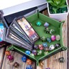 SIQUK 2 Pieces Dice Tray Hexagon Dice Folding Tray PU