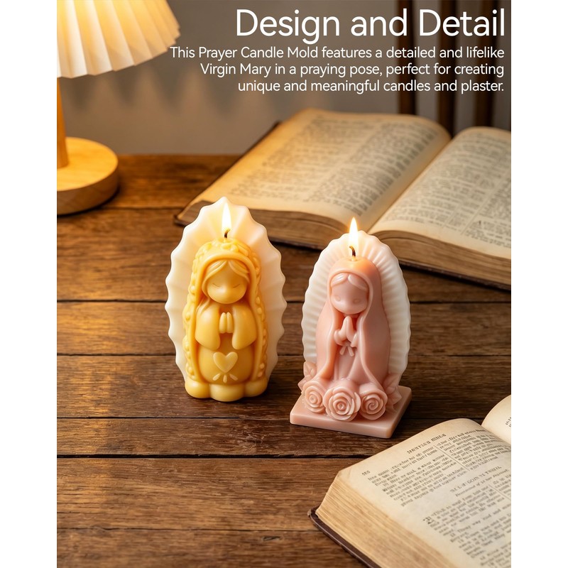 2-Pack Prayer Candle Mold - Virgin Mary Silicone DIY Molding